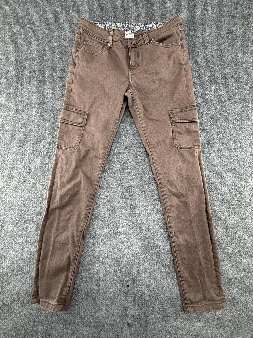 Patagonia Iron Clad Skinny Jeans Womens 28 Brown Low Rise Cargo Stretch 31x31
